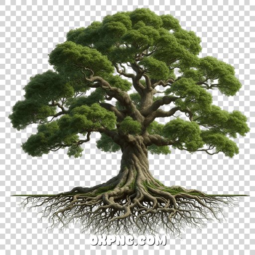 realistic giant tree with roots